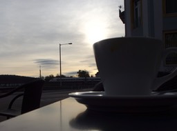 A Cup Of Coffee At Sunset